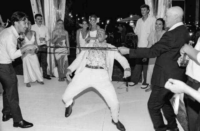 Clearing the dance floor, nothing says "wedding party" like a spontaneous limbo under the lights. 

#DanceFloorMoments #WeddingVibes #LimboLegend #weddingdj #weddingparty #dancefloor